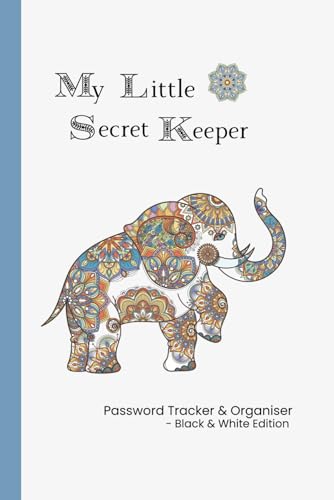 My Little Secret Keeper: Password Tracker & Organiser - Black & White Edition