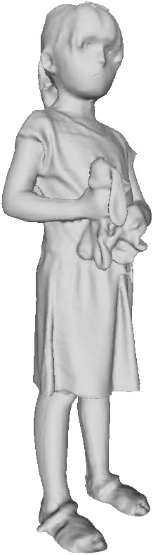 Printle C Kid 124-Little Girl Standing Holding a Toy Sporting a Messy Ponytail Hairstyle Wearing One-piece Dress and Sandals Figure for Dioramas and Model Train Sets Choose Your Scale