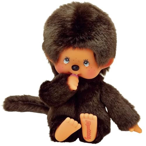 Bandai Monchhichi Peluche Monchhichi veste en jean Peluche iconique des années 80 Peluche toute douce 20 cm pour enfants et adultes SE23396 - vue 4