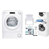 Candy Smart Pro CSOE H8A2TE S, Secadora Condensación, 8KG, Bomba Calor & CARE + PROTECT Kit de Unión Universal para Lavadoras y Secadoras con Estante Deslizante