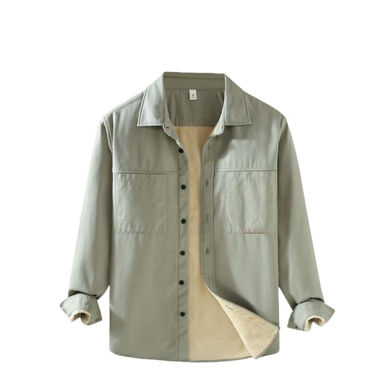 Camisa de manga larga holgada y moderna para hombre con forro interior grueso 4