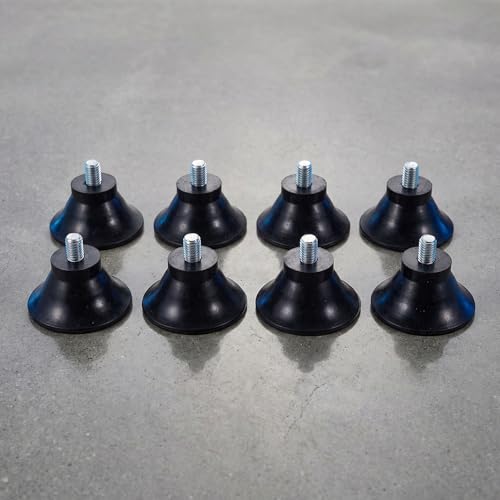 Exercise Bike Support Mat Rubber Stabilizer Pad 8pcs Black miniatura 4