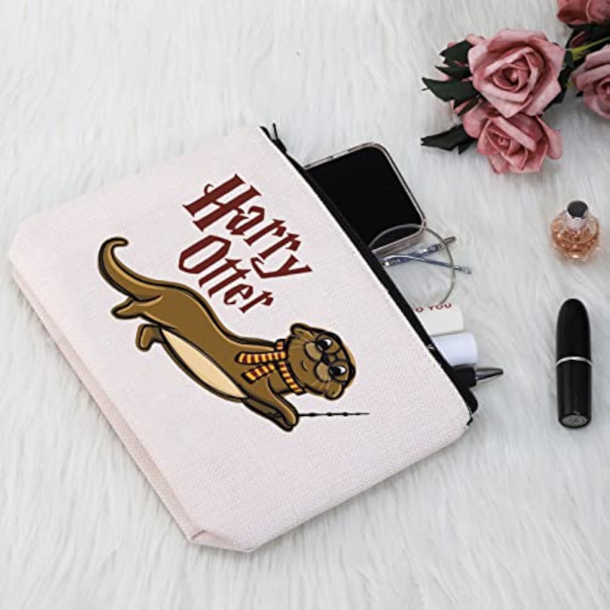 Otter Lover Gift Cosmetic Bag, Animal Lover Accessory