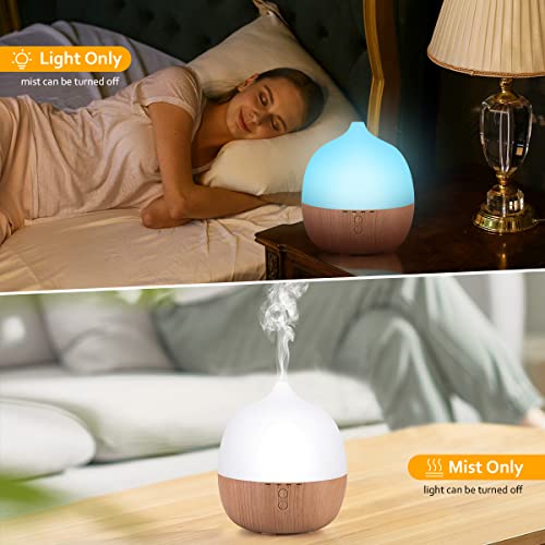 Pribuy 300Ml Essential Oil Diffuser With Adjustable Mist Mode, Quiet 5-In-1 Humidifier, Diffuser With Soothing Led Color Changing Light And Easy To Use, Great Gift Idea For Everyone #TOP5