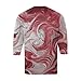 Men Comfortable Casual Loose Henley Shirts 3/4 Sleeve Fashion Pullover Tops Printed Crew Neck 3 Button Blouses