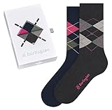 Burlington Damen Basic Gift Box Socken Baumwolle Blau Grau viele weitere Farben verstärkte Damensocken mit Muster atmungsaktiv kariert Argyle bunt Mehrfachpack ONE-SIZE-FITS-ALL als Geschenk 2 Paar