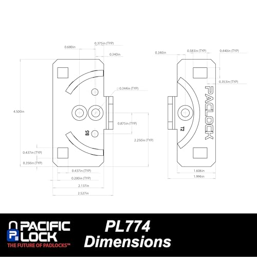 Image of PACLOCK's PL774 Short Puck Hasp, Padlock & Keys Not Included, Puck-Mountable w /Extra Security Features, No Backplates, White PC