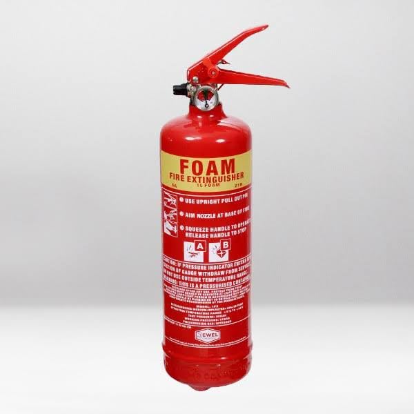 Jewel Fire Group 1L Foam Fire Extinguisher - 5A 21B Compact Class A and B Protection for Home Office Vehicle Caravan and Workshop