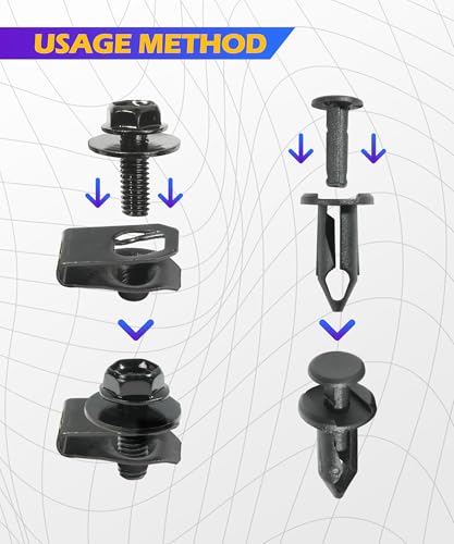 Image of SCUARI 35PCS Car Engine Under Cover Splash Shield Guard Body Bolts Screws,Skid Plate Bolts Screw Kit,Bumper Screws,Engine Splash Shield Screw,Suitable for Most Cars and Sedans Replacement
