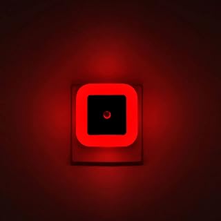 [ Pack of 4 ] Real Red LED Night Lights, Plug into Wall Lights with Light Sensor, Auto ON/Off - Suitable for Bedroom, Girls and Kid's Room (Unique Pink Cover Design)