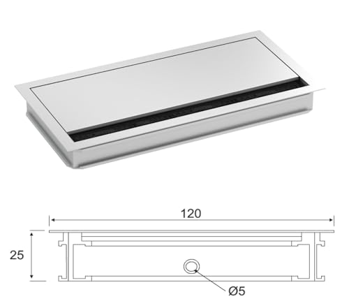 Passage de câble BACHMANN LOOP SQUARE pour éliminer les fils du bureau - 3