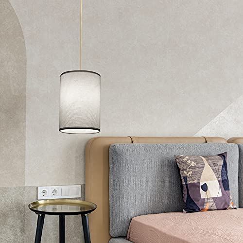 Beaupretty Cylindrical Lampshade Replacement, Cloth Drum Lamp Shade E27 Decorative Clip On Bulb Lamp Shade Light Shell Cover Guard For Wall Floor Lamps Silver #TOP7