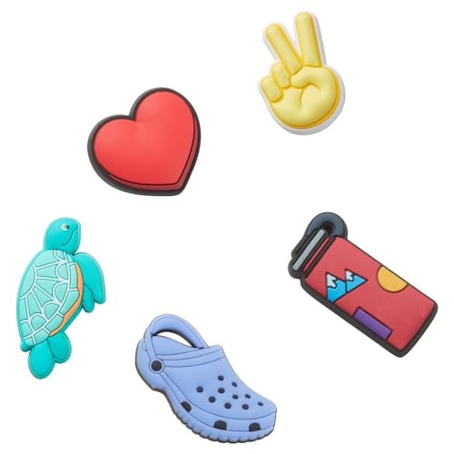 Crocs Peace Love and Outdoors 5 Pack Encantos para zapatos, Multicolor, Talla Única