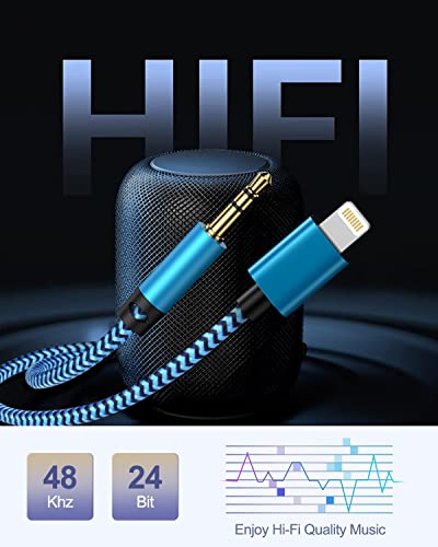 Image of Aux Cord for iPhone, Lightning to 3.5mm male Audio Cable Compatible with iPhone 14 Pro Max, 14 Plus, 13 Max, 12 Mini, X /XR, iPad, iPod, Mfi Apple Auxiliary Wire for Car, Speaker, Headphone -2Pcs /3ft | 3FT Auxiliar Ox Wire for Apple 14Pro 14 Plus 13 Pro Max 13 12 Mini X XR iPad iPod, iPhone Aux Chord for Car Speaker Headphone