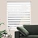 JIANGPIN Zebra Roller Shades, Dual Layer Roll Up Blind for Living Room, Semi Sheer Shades Window Treaments Privacy Light Control for Day and Night, (Maximum Height 72inch, White Color, Width 20 inch)