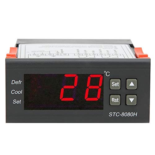Digital Temperature Controller 10A/220Vac Stc-8080H Thermostat Refrigerating Defrosting Display Temperature Over-Limit Alarm -50℃-99℃ #TOP7