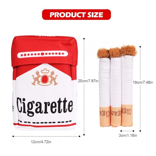 MOKIDO Hundespielzeug Zigarette, Zigarette Quietschend, Interaktives Dog Cigarette Toy, Hunde Zigaretten mit Einer Box, lustiges Kichern, Plüsch-Hundespielzeug für kleine, mittelgroße und große Hunde