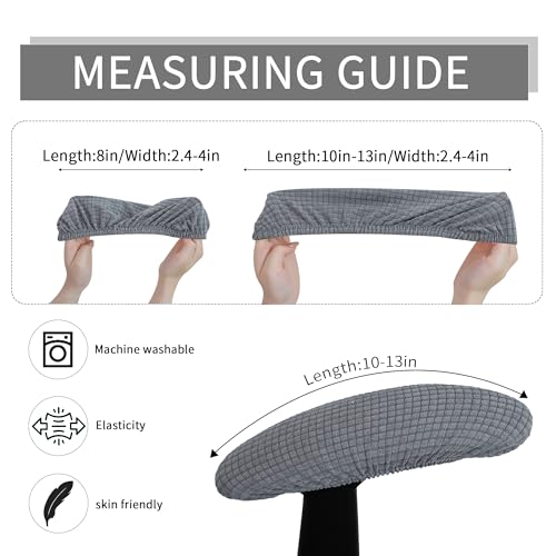Image of FORCHEER Office Chair Armrest Covers Stretchable Water Resistant Spandex Stretch Jacquard Elastic Band Computer Office Chair Arm Pad Covers Chair Slipcover for Desk Chairs Arm 2P-Light Grey
