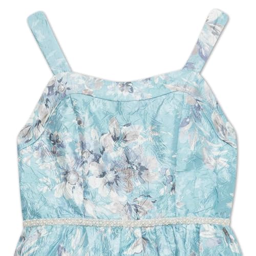 Speechless Girls' Sleeveless Sweetheart Neck Tiered Floral Midi Dress with Sparkle Waist Accent3