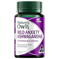 Nature's Own Mild Anxiety Ashwagandha Tablets 50 - Contains Ashwagandha, Vitamin B6, Magnesium, Chamomile - Relieves Mild Anxiety Symptoms, Fatigue - Supports Nervous System Function