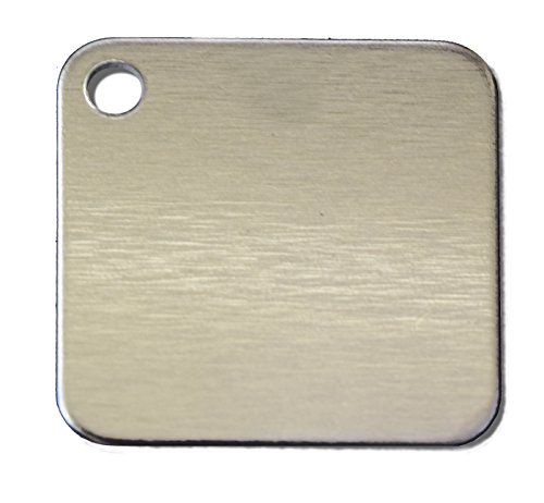 RMP Stamping Blanks, 1 Inch Square with Rounded Corners and Corner Hole, Aluminum 0.063 Inch (14 Ga.) - 50 Pack