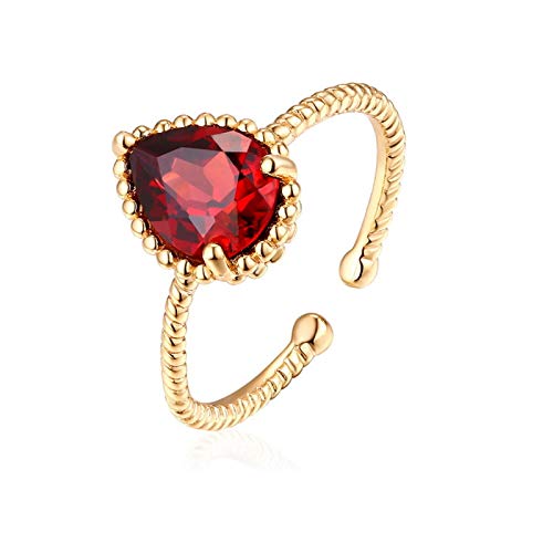 Bague Grenat en Goutte d'Eau Argent Doré KnSam
