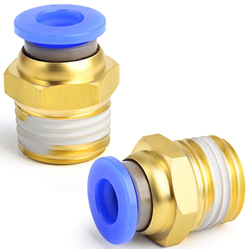 ERGAOBOY 2 pezzi 8mm tubo OD x 1/4 BSP maschio dritto per collegare pneumatico raccordi (PC8-02)