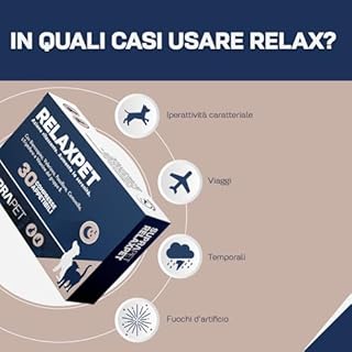 Suprapet Relax Calmante per Cani e Gatti 30 compresse - Rilassante Naturale Contro Stress e Paura con L-Triptofano, Vitamine B, Valeriana, Passiflora, Biancospino, Zenzero