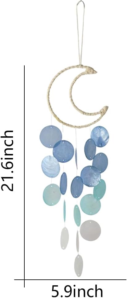 Wind Chimes for Outside,Handcrafted Capiz Shells Wind Chime for Indoor/Outdoors,Garden Decoration of Coastal Style,Great Gift for Shells Wind Chimes Lovers and More (Colorful) - Image 2