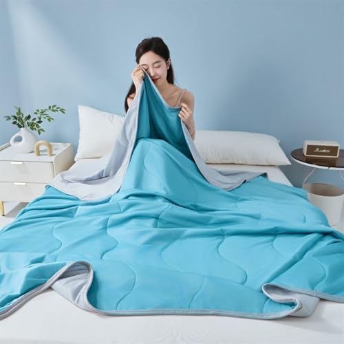 Ice Cooling Blanket for Hot Sleepers Night Sweats, King Size Summer Comforter Breathable Soft Lightweight Cooling Cooler Fiber Ice Blanket for All Season - Cosy Home Interiors Ice Cooling Blanket for Hot Sleepers Night Sweats, King Size Summer Comforter Breathable Soft Lightweight Cooling Cooler Fiber Ice Blanket for All Season - Image 3