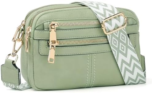 TANTOMI Crossbody Bags for Women, 6-Pockets Cross Body Purse, Veg...
