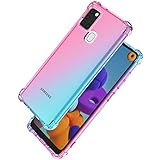 HEYB Funda para Xiaomi Poco X3 NFC Carcasa [+2 Piezas Cristal Templado Lente Cámara], Color Degradado TPU [Esquinas con Absorción de Golpes] Case Cover para Xiaomi Poco X3 NFC Funda