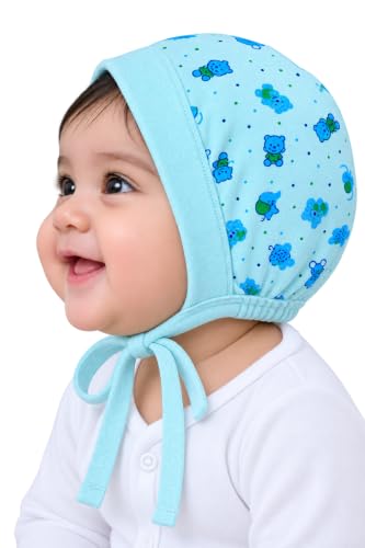 Image of 0-3 /3-6 /6-9 /9-12 /12-18 & 18-24 Months New Born Baby Girls & Boys Finest Hosiery Cotton Double Layer Knot Caps Set /Infant /Hat /Toppi /Kan Topi /Clothes (Pack of 3)