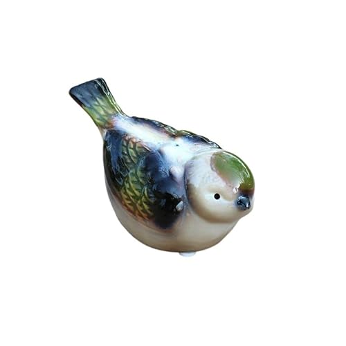 HXSCOO Estatuilla de pájaro de Pareja de Porcelana, Amantes de los pájaros de cerámica, decoración en Miniatura, Adorno Artesanal for favores de Boda (Color : Head Down, Size : M)