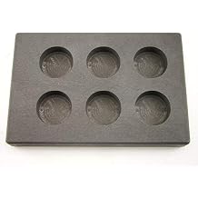 2 oz x 6 Round Gold Bar High Density Graphite 6-Cavities - 1 oz Silver Coin