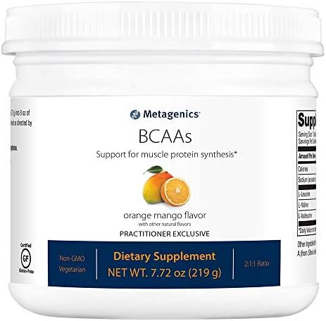 Metagenics BCAAs Powder 7.72 oz (219 g), Orange Mango Flavor, 30 Servings – Non-GMO, Gluten Free, Vegetarian Metagenics BCAAs Powder 7.72 oz (219 g), Orange Mango Flavor, 30 Servings – Non-GMO, Gluten Free, Vegetarian