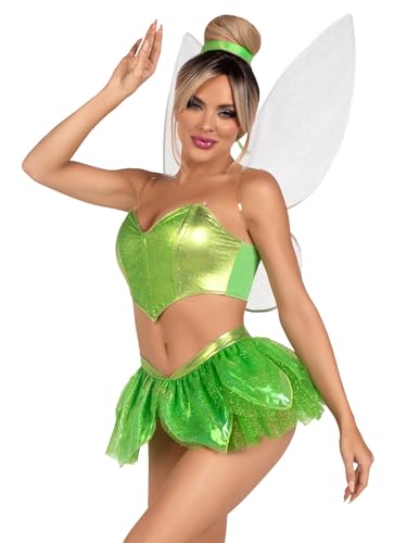 Leg Avenue Fairy Costume with Top, Skirt Panty, Fairy Wings, Hair Ribbon S