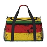 Bolso de mano plegable con estampado de la bandera de Bolivia con cremallera impermeable para escapadas de fin de semana