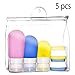 CNYMANY Lot de 5 flacons souples de voyage anti-fuite en silicone pour crème de shampooing, lotion avec trousse de toilette