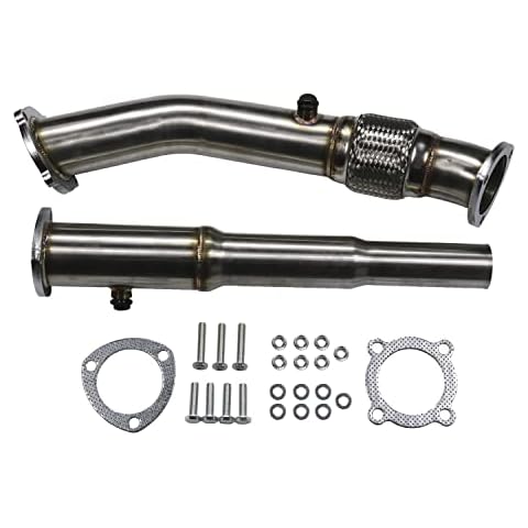 BUSIDN New Stainless Steel Exhaust Downpipe Pipe 3'' EXHAUST Chrome Compatible with VW GOLF MK4 GTI 1.8T Turbo Cover