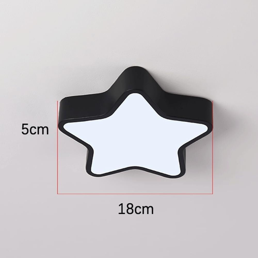 18cm Small Ceiling Light LED Acrylic Ceiling Lamp Cool White 6000K Lighting Fixtures Star Ceiling Chandelier for Bedroom Kitchen Living Room Study Hallway Asile Lamp Corridor Lights (Black)
