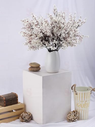 Image of SATYAM KRAFT 12 Pcs Artificial Babys Breath Gypsophila Flower Sticks for Gifting, Home, Office, Living Room, Valentine Decorations, Garden Decor and Craft