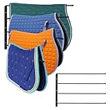 badashun Saddle Pad Rack 4 Bar Wall Mount, Horse Blanket Holder 180 Degree Swing Rack Arms Saddle Rack Wall Mount for English Saddle Pad Storage Various Accessories (15.8 x 23.6 Inch)