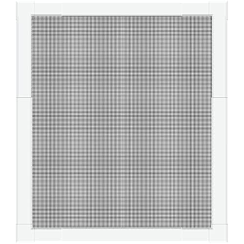 Schellenberg 70082 Insektenschutz Fenster Telescope, Aluminium-Rahmen ohne Bohren und Sägen zu Montieren, Individuelle Größe durch Herausziehen, 100 x 120 cm, Weiß
