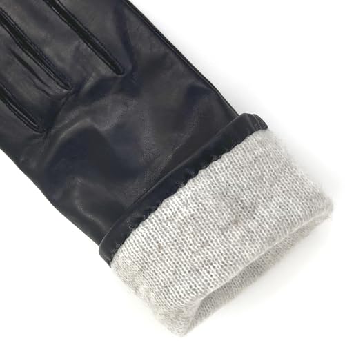 ZLUXURQ Womens Sheepskin Cashmere Gloves