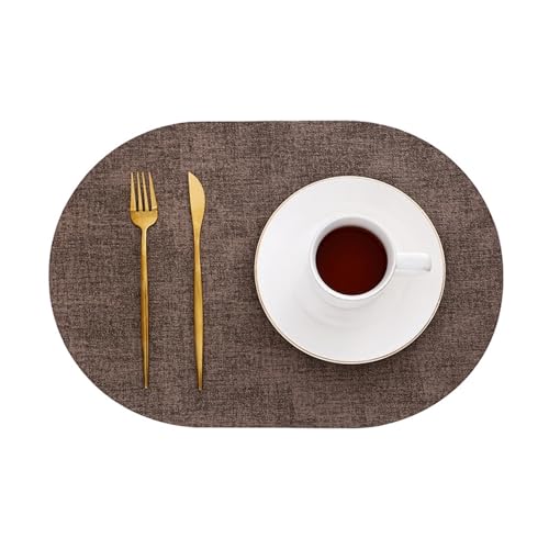 Sets de table café unicolore structure tissée 30x44cm
