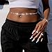 Zehory Rhinestone Belly Chain Bikini Sexy Body Chains Diamond Skirt Waist Chain Jewelry for Women and Girls (Silver)