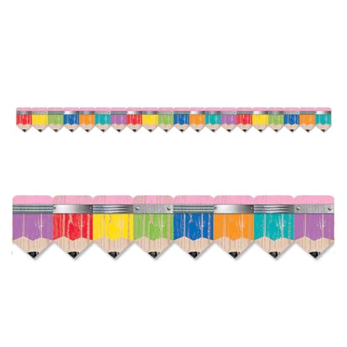 CTP Rustic Pencils EZ Border for Classroom Bulletin Board Border for Classroom (Creative Teaching Press 10521), 48 ft per Package