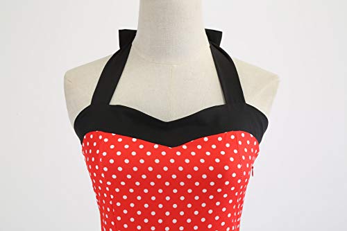 Vestido Feminino Vintage de Bolinhas Vestido de Festa de Gala Anos 50 Audrey Hepburn Vermelho M