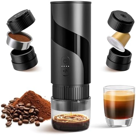 2 in 1 Portable Electric Coffee Maker None Self-heating, 20-Bar P...